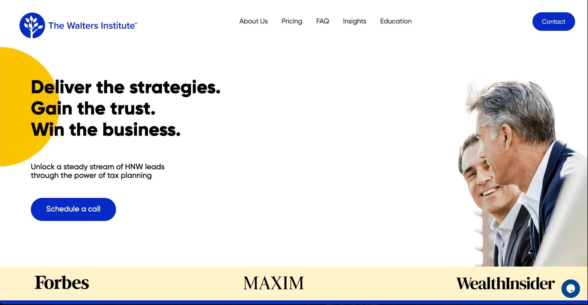 The Walters Institute website homepage showcasing the educational platform